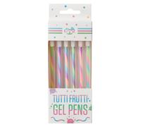 Lot de 6 stylos gel, gamme "Tutti Frutti", couleurs néon, pointe de 0,7 mm, idéal pour les invitations