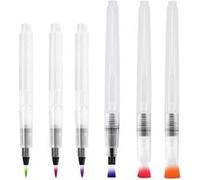 Lot de 6 stylos Pinceau à Eau, Stylo Pinceau à Eau avec réservoir d'eau remplissable, Ensemble de Dessin à Pointe Fine Brosse Plate G