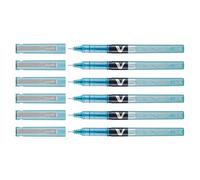 Lot de 6 Stylos roller Hi-Tecpoint V5 Encre liquide Pointe Fine Turquoise