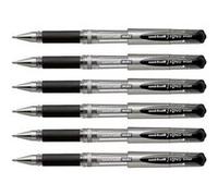 Lot de 6 stylos roller Uni-Ball Signo Broad Noir Noir