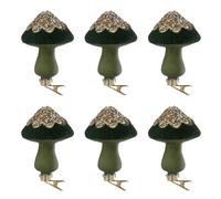 Lot de 6 Sujets de Noël Champignon 10cm Vert