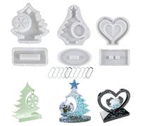 Lot de 6 supports de bougies de Noël, réutilisables avec base pour cadre photo, pour intérieur, maison, Thanksgiving, chambre à coucher, Halloween, hommes, femmes, décoration de vacances