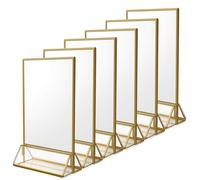 Lot de 6 supports de table en acrylique A5, couleur or – Porte-menus