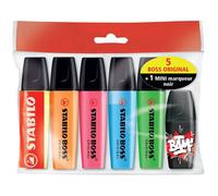 Lot de 6 surligneurs pointe large - STABILO - Couleurs assorties - BOSS ORIGINAL + STABILO BOSS MINI By Snooze One