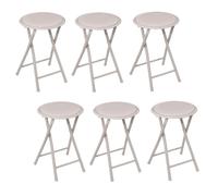Lot de 6 tabourets d'appoint pliables en PVC - Beige