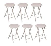 Lot de 6 tabourets d'appoint pliables en PVC - Beige