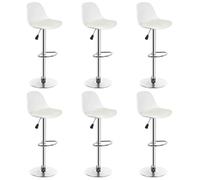 Lot de 6 tabourets de bar blancs réglables SHE - style contemporain