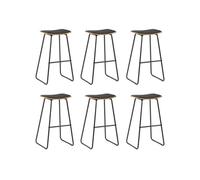 vidaXL Lot de 6 Tabourets de Bar, Chaise de Pub, Siège de Bistrot, Meuble de Salle à Manger Cuisine Salon Maison Intérieur, Noir Similicuir Noir G