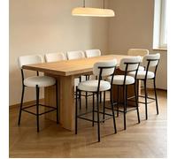 Lot de 6 Tabourets de Bar Moderne Chaises Haute Bar avec Repose-pied Métallique Intégré, Îlot de Cuisine, Restaurant, Bistrot