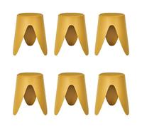 Lot de 6 Tabourets Empilables Eve 46cm Jaune Moutarde