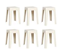 Lot de 6 Tabourets Empilables Spectra 47cm Crème