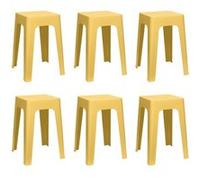 Paris Prix Lot de 6 tabourets empilables Spectra 47 cm Jaune