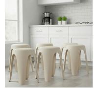 Lot de 6 tabourets empilables TOM / Beige