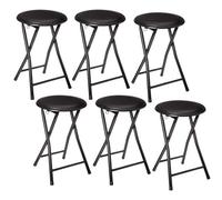 Lot de 6 Tabourets pliants en PVC - Noir