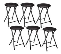 Lot de 6 Tabourets pliants en PVC - Noir