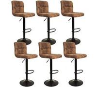 Lot de 6 Tabourets Simili Marron Camel - JULIO - ALTOBUY Marron G