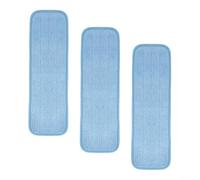 Lot de 6 tampons de nettoyage en microfibre pour tous les serpillères, lavables, réutilisables, bleus, 45 x 14 cm, pour sols durs, nettoyage en profondeur, utilisation humide et sèche, fixation