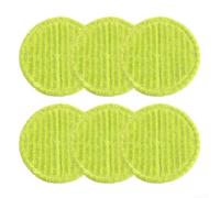Lot de 6 tampons ronds de rechange pour systèmes de balai électrique compatibles avec les têtes de balai rotatives standard, tissu lavable pour l'entretien continu du sol