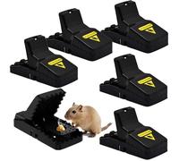 Lot de 6 Tapettes à Souris Réutilisables en Plastique Sensibles Piège Jardin Cuisine Souricide Efficace