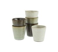 Lot de 6 tasses en céramique multicolore, compatible lave-vaisselle, compatible micro-ondes - Madam Stoltz, Higge - H7 cm