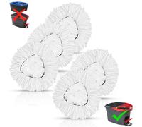 Lot de 6 têtes de brosse à récurer compatibles avec Vileda EasyWring 1 réservoir - Brosse de nettoyage du sol pour salle de bain, cuisine, baignoire et carrelage - Ne convient pas à RinseClean (blanc)