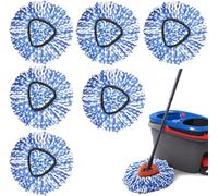 Lot de 6 têtes de rechange compatibles avec le système de serpillère Ocedar RinseClean 2, têtes de recharge en microfibre pour nettoyage O Cedar sur tous les sols durs