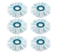 Lot de 6 têtes de rechange pour balai Leifheit Clean Twist Disc Mop / Clean Twist Disc Mop Ergo - Lavables en machine