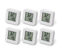 Lot de 6 Thermomètre Intérieur Mini LCD Digital Hygromètre Numérique, Blanc | Capteur d'Humidité et Température Haute Précision avec Indicateur de Confort pour Maison, Chambre Bébé, Bureau et Frigo