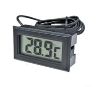 Lot de 6 thermomètres numériques pour réfrigérateur avec fil de capteur de 1 m, contrôle précis de la température pour la maison, le laboratoire, la cuisine, blanc et noir