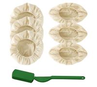 Lot de 6 toiles en lin pour banneton avec 1 coupe pâte, housses de fermentation réutilisables pour pain artisanal, levée de pâte et boulangerie maison