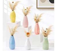 Lot de 6 Vase Ceramique, Petit Vase Decoratif, 6 Formes et Coloré Mini Vases en Céramique pour Fleur, Pampas, Décoration, Soliflore, Deco Table，Design Moderne, Boho Style Nordique(12CM)