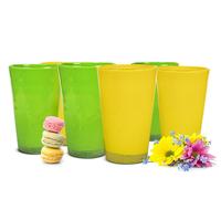 Lot De 6 Verres À Jus 320 Ml En Verre Sendez Jaune Vert