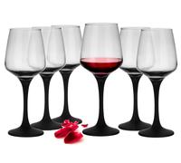 Lot De 6 Verres À Vin 360 Ml Tige Noire Verres Rotw einglas Sendez
