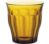 Lot de 6 verres Duralex Picardie Ambre, 250 ml, couleur orange.
