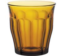 Lot de 6 verres Duralex Picardie Ambre, 310 ml, couleur orange.