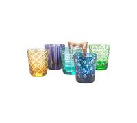 Lot de 6 verres multicolores avec motifs ronds Tumbler