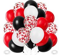 Lot de 60 ballons verts et blanc sable - Vert sauge doré - Ballons à l'hélium - Confettis - Ballons en latex pour baptême, anniversaire, mariage, fête prénatale, fête (rouge, noir, blanc)