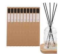 Lot de 60 bâtonnets diffuseurs - répartis uniformément, profil noir, longueur 23 cm + épaisseur 0,5 cm, bois rotin naturel - pour pots et séjours