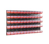 Bacs gerbables panneaux muraux avec bacs Étagère de tri 60 pcs. Box avec couvercle Étagère murale 120 x 80 cm Étagère murale d'atelier Étagère à bacs avec couvercle transparent Bacs à bec Système de s