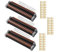 Lot de 60 bornes de rangée pour rail de chapeau, kit de bornes avec bandes de marquage numériques, 0,08-4 mm², rail à vis, base fixe, blocs de raccordement électriques pour câbles fixes
