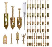 Lot de 60 chevilles pour cloison sèche avec vis et tournevis, chevilles auto-perceuses pour plaques de plâtre, chevilles en métal pour miroirs, images, étagères