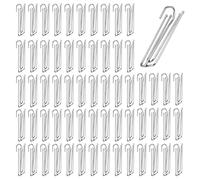 Lot de 60 Crochets de Rideau en Acier Inoxydable,Crochet à Quatre bouches en Acier Inoxydable, pour Les Rideaux et Les bagues de Rideaux Rails