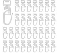 Lot de 60 crochets de rideaux pour rails, crochets de rideaux à suspendre, canal de 5,8 à 7 mm, en plastique, blancs, accessoires