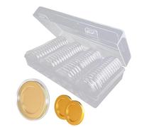 Lot de 60 étuis pour pièces de monnaie avec joint en mousse - Conteneur pour collecte d'argent