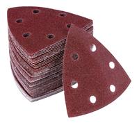 Lot de 60 feuilles abrasives triangulaires 90mm - Grains 60 à 240 - Pré-perforées pour ponceuse triangulaire - Pour bois, plastique