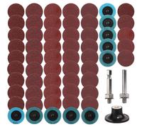 Lot de 60 meules abrasives de 2 pouces – pour un changement rapide, avec support de plateau de 1/4 de pouce