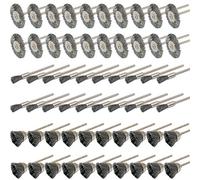 Lot de 60 outils rotatifs Cnmade en acier à tige de 3 mm pour meule Dremel Die Grinder avec brosses de nettoyage, brosses rondes et kit de polissage