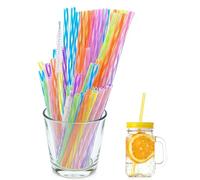 Lot de 60 pailles en plastique, réutilisables, 2 tailles, colorées, avec 2 brosses à pailles, pailles en plastique pour smoothies, jus, cocktails, boissons chaudes