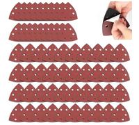 Lot de 60 patins de ponçage multi-outils | Compatible avec Dewalt | Papier abrasif triangulaire à 6 trous grain 40-400 pour bois, métal et bricolage | Patins de ponçage anti-encrassement avec support