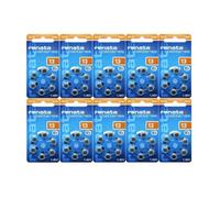 Lot de 60 piles auditives RENATA ZA13 ZINC AIR ORANGE -